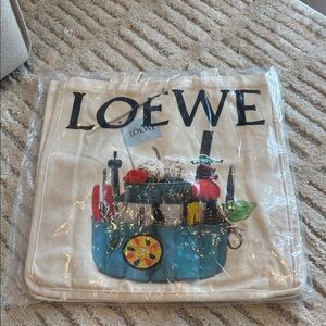 Loewe Cream and Blue Tote Bag